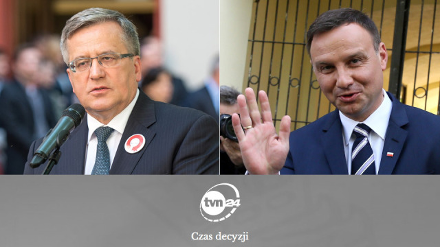 Bronisław Komorowski i Andrzej Duda. Debata &quot;Czas decyzji&quot; w TVN24 i na tvn24.pl